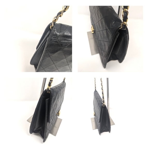 🎉HP🎉CHANEL Black Bag Single Chain Flap Bag Vintage - Picture 10 of 16